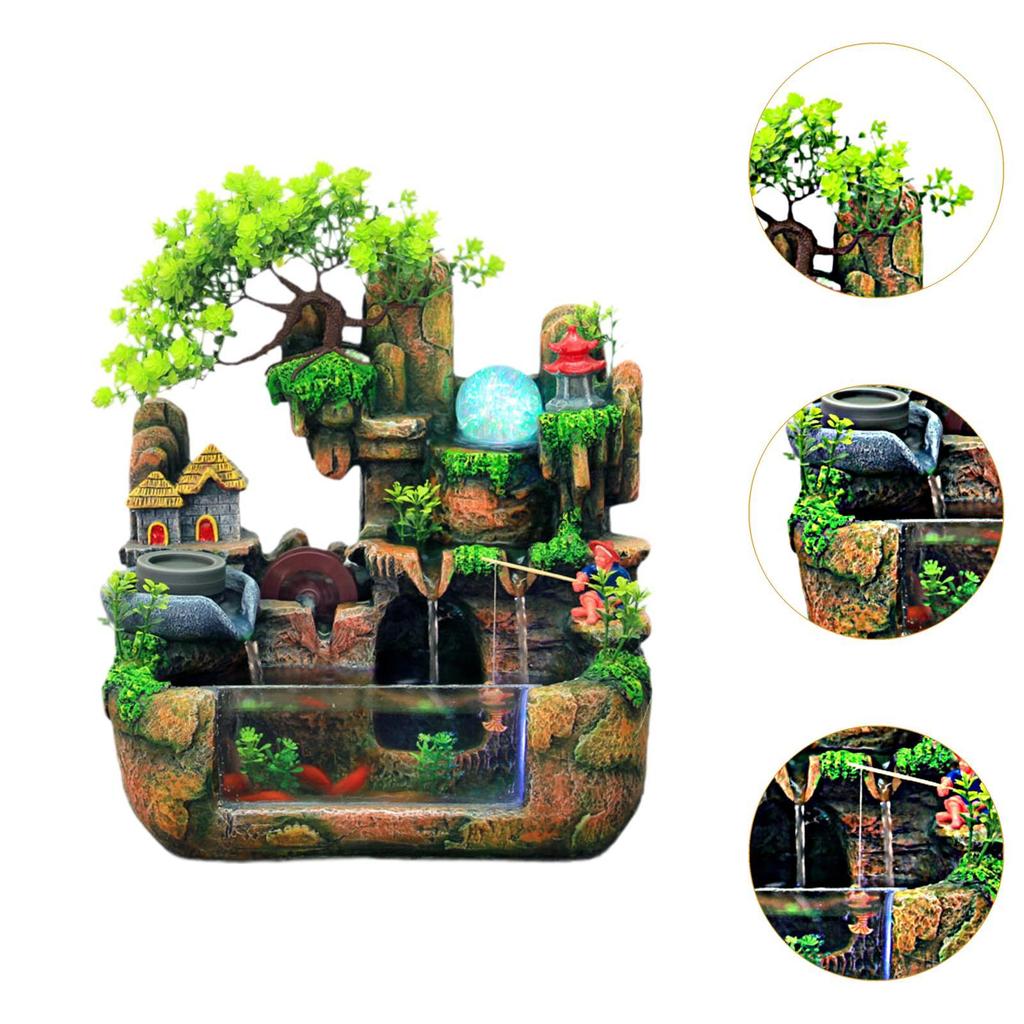 Настольный фонтан с камнями, ландшафтный водопад, дзен-медитация, бонсай, фэн-шуй, декор для йоги, гостиной, релаксации в помещении