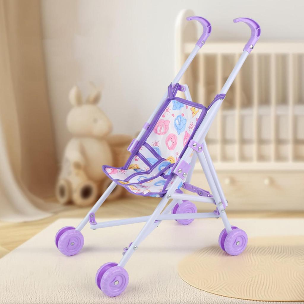 Kids Toy Doll Stroller Baby Walking Play Stroller Toy Pretend Doll Pram Dress Up Game Accessories for Home Easter Birthday New