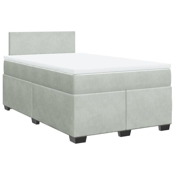 Maison Exclusive - Sommier à lattes de lit et matelas Gris clair 120x200cm Velours