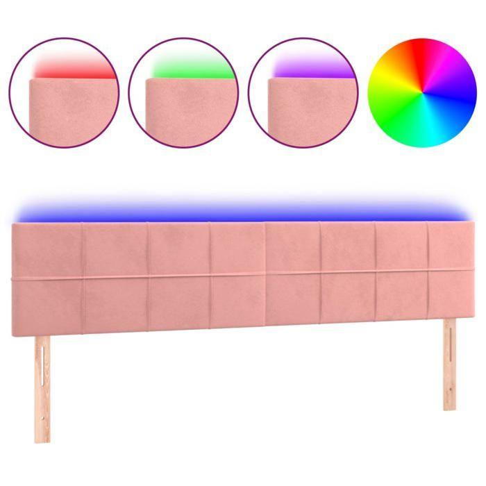 VidaXL LED Headboard Bedroom Furniture Double Bed Accessory Head of Bed Frame Interior Pink 3121671
