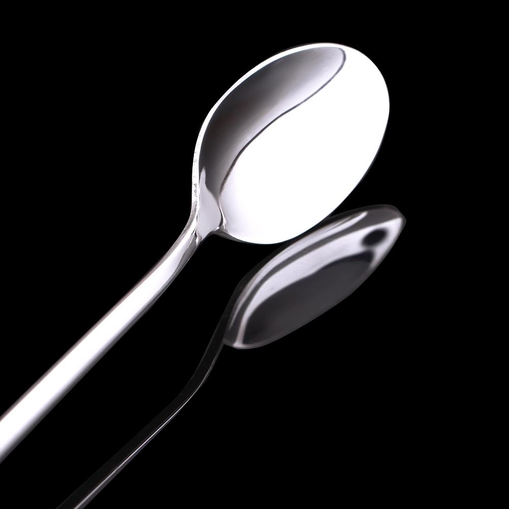 Dinner Round Picnic Dessert Long Spoon Handled Coffee Teaspoon Stainless Tea Spoons