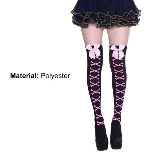 1 пара потрясающих чулок выше колена со страшным бантом