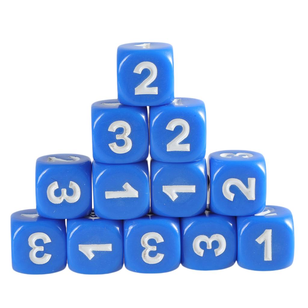 Набор из 12 игральных кубиков 13 мм, набор из цельных игровых кубиков с крупными цифрами, 6-гранные акриловые кубики, обучающие игральные кубики с закругленными углами