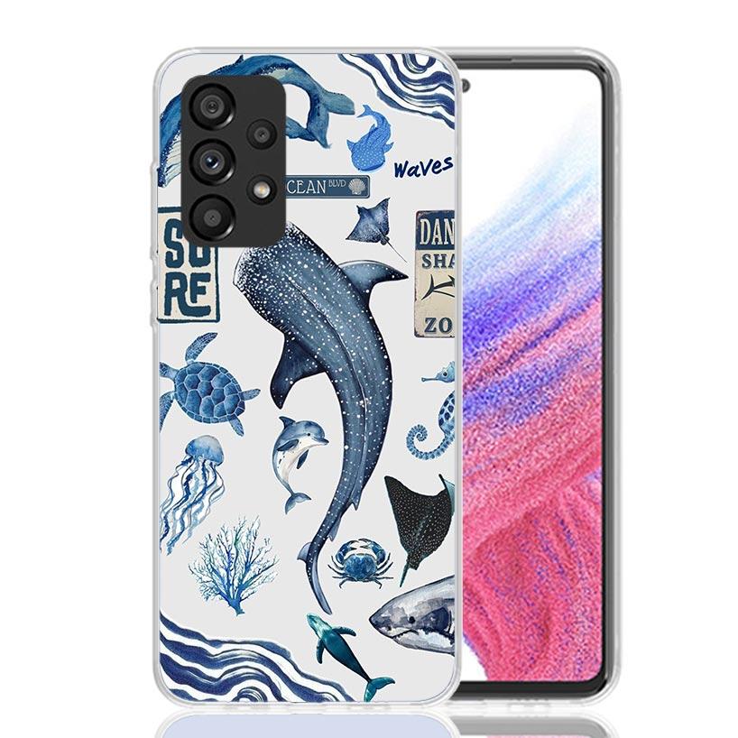 Чехол для телефона 'Морская звезда, Морская черепаха, Акула' для Samsung Galaxy A52 A32 A22 A12 A02S A50S A30S A51 A31 AA71 Note 20 Ultra 10 S10 P