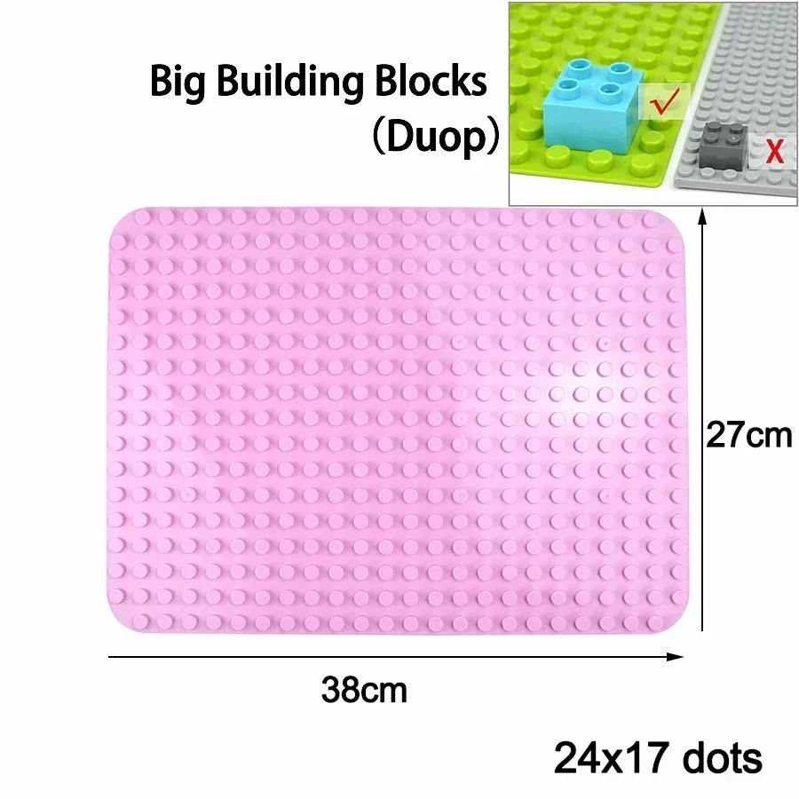 Duploes Big Size Baseplate Multiple Sizes 16x16 8x8 4x4 Bricks Assembly Plates Large Particles Figures Building Blocks Kid Toys