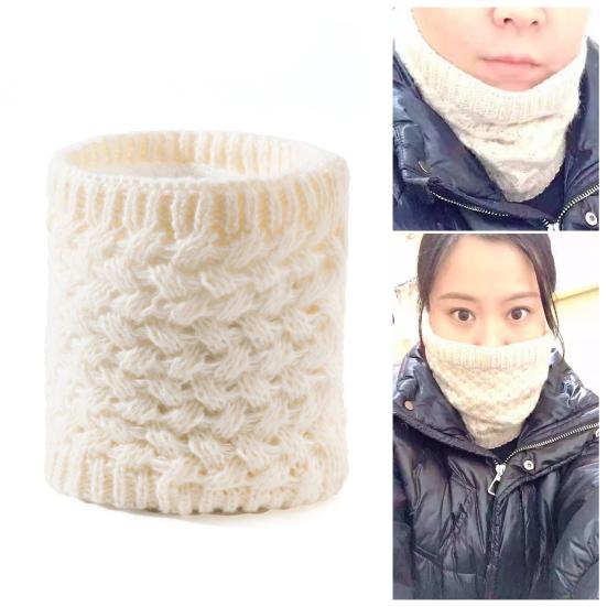 Winter Neckerchief Soft Windproof Fabric Velvet Lining Thickened Knitting Scarf Cold Weather Neck Warmer