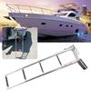 4‑Step Deck Ladder Folding Telescopic Boat Stair Pedal 304 Stainless Steel W Retaining Rope