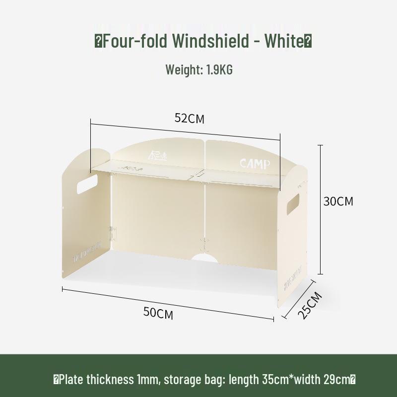 Портативная трехсекционная походная плита с ветрозащитой - Большой концентратор тепла