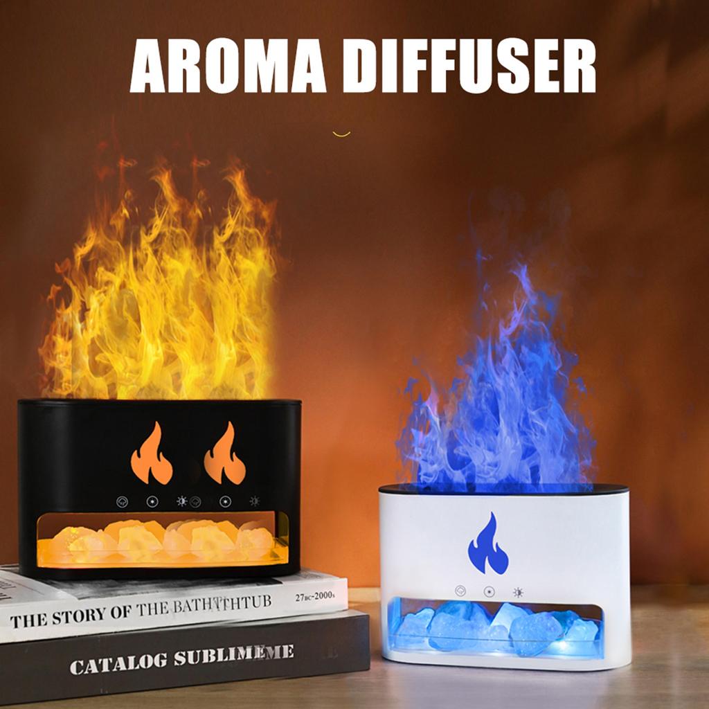 250 мл Аромадиффузор для эфирных масел Тип C Питание от USB Автоматическое отключение Ночник 4 цвета пламени Диффузор-солевая лампа