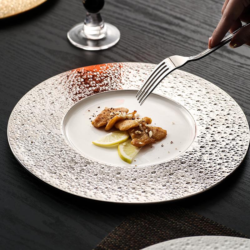 Ceramic Western Plate - Martian Crater Style for Advanced European Dessert & Steak Presentation