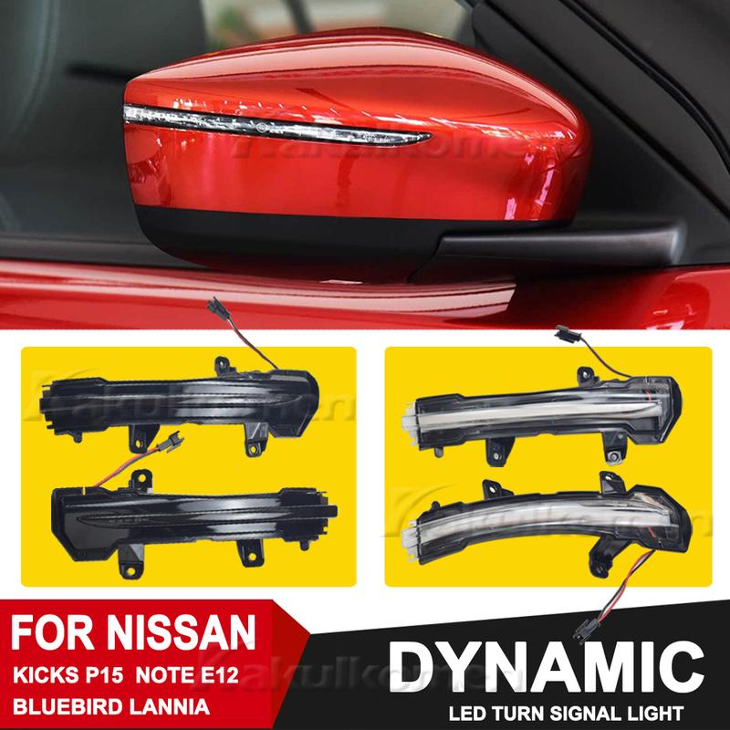 2PCS Dynamic Blinker Sequential Indicator LED Turn Signal Light For Nissan Kicks P15 Note E12 Bluebird Lannia Sylphy 2017 2018