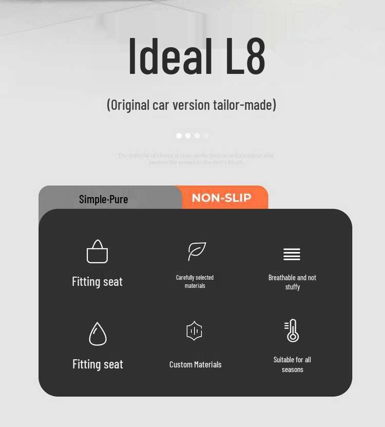 Ideal L8 Car Seat Cushion: Universal, Half-Surround, Suede, Suitable for Four to Six Seats, All-Season Use.