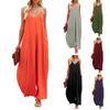 Casual Strapless Wide Leg Pants Dress Summer Solid Color Pocket Dress Women Comfort Sleeveless Plus Size Sexy Jumpsuit Dress 25050