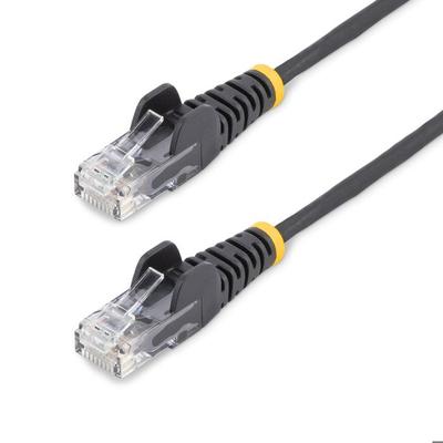 Сетевой кабель - STARTECH - 0.5M SLIM CAT6 - Черный - 28 AWG - Медный провод 0,25 мм²