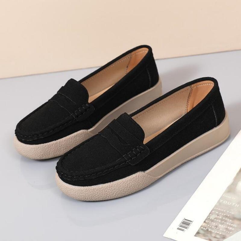 Новые женские лоферы удобные и легкие. Женская весенне-осенняя повседневная кожаная обувь, балетки, большой размер