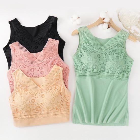 Термомайка для женщин с V-образным вырезом, без рукавов, топ-камисоль с бюстгальтером с подкладкой, зимняя теплая майка, базовая майка с высокой эластичностью