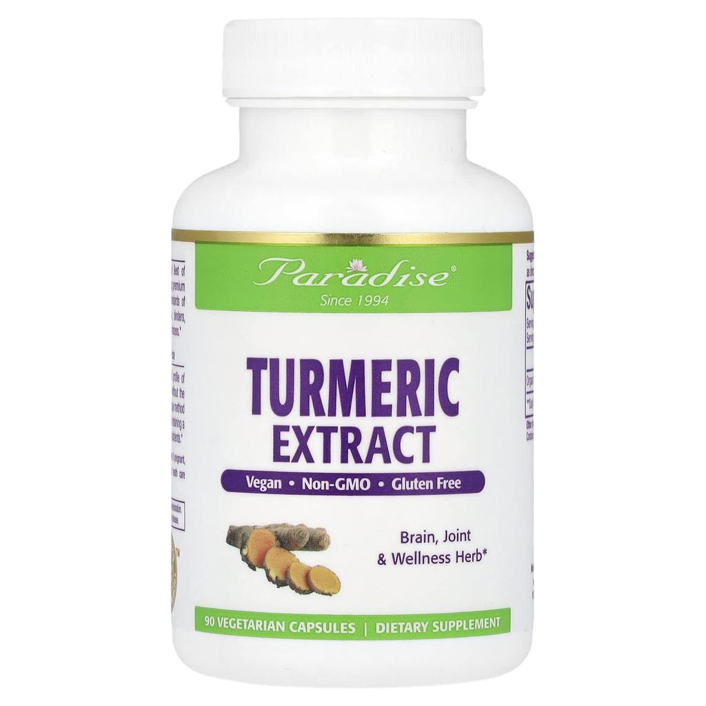 Paradise Herbs Turmeric Extract, 90 Veggie Capsules