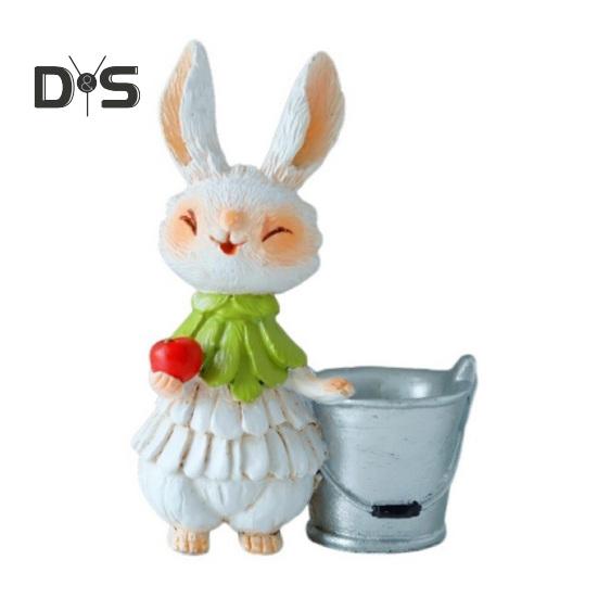 Статуэтка пасхального кролика из смолы, мультяшная статуэтка кролика, скульптура животного, украшение для дома, офиса, внутреннего и наружного сада, орнамент