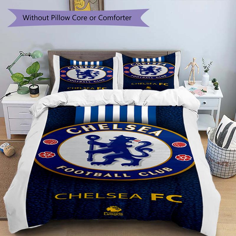 3pcs Duvet Cover Set (1*Duvet Cover + 2*Pillowcase, Without Core),football club.C Print Bedding Set, Bedroom Decor, All‑Season, Birthday Gift