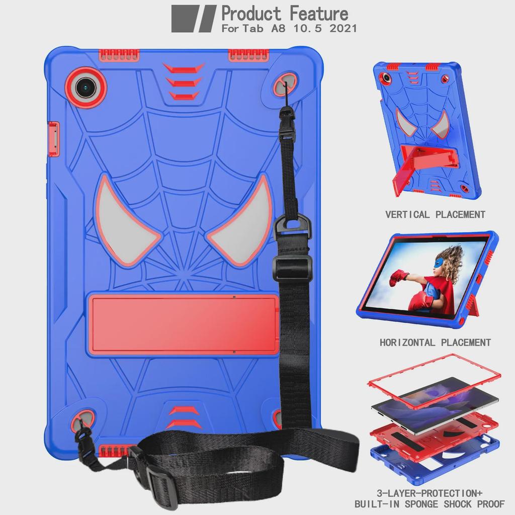 Защитный чехол с тройной защитой от Человека-паука для Samsung Galaxy Tab A8 2021 SM-X205/X200