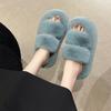 7Cm Sole Large Size Home Fluffy Slippers Outer Wear Women's 2025 Winter New Korean Version Indoor Cotton Mop