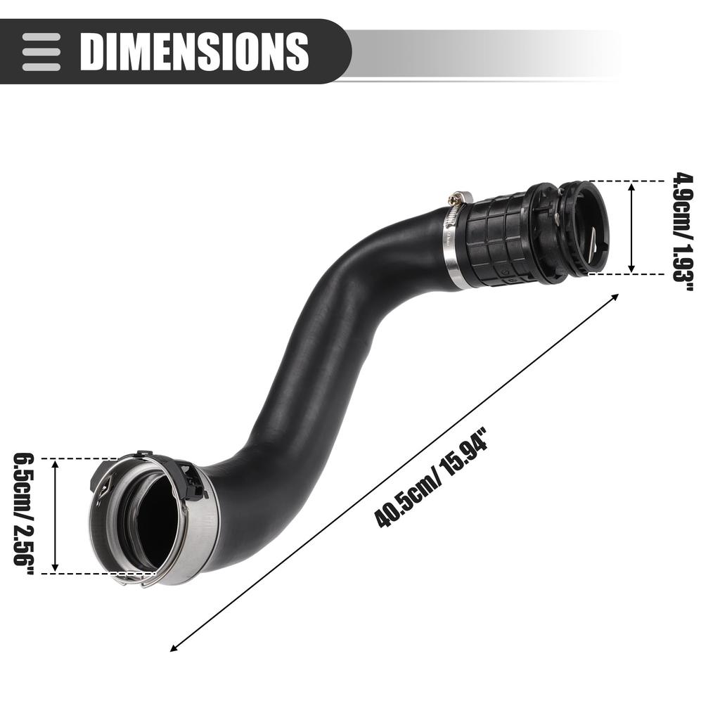 Motoforti Патрубок воздухозаборника двигателя, Патрубок воздухозаборника для Chevy Cruze 2016-2019, Резина, с хомутом, Нет. 13374646, Черный