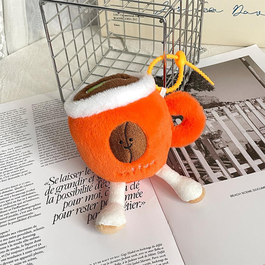 Cup Plush Coffee Keychains With Smiley Face Design For Desk Decor Gifts And