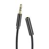 IAKTD Earphone Extension Wire 3 Pole Extension Wire AUX Cable Audio Line Highly Durable Nylon Braid Earphone Speaker Audio PC DVD M Black 3.5mm Etc.
