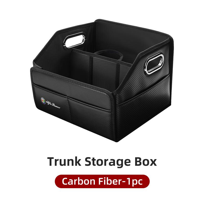 For Alfa Romeo Foldable Leather Car Boot Organiser Large Capacity Travel Storage Box For Alfa Romeo Giulietta GT 159 147 156 Mit