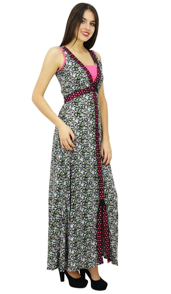 Bimba Женские черные вискозные макси длинные повседневные летние шикарные платья