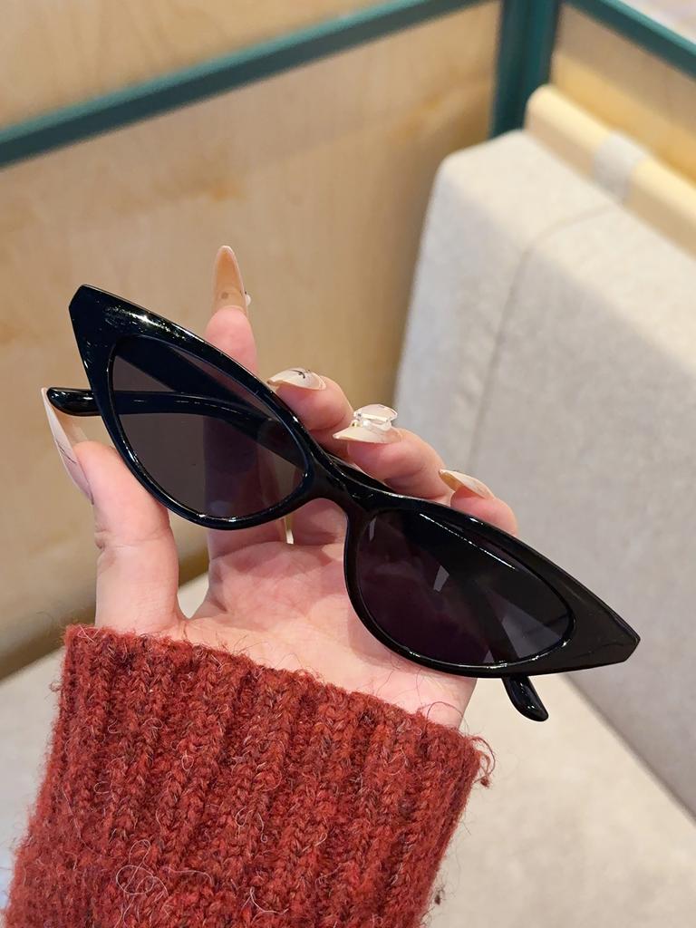 1Pc Fashionableable Cat-eye Frame Design Compact Frame Glasses Vintage Fashionable Trendy Simple Personalized Glasses Fashionableable Glasses Du