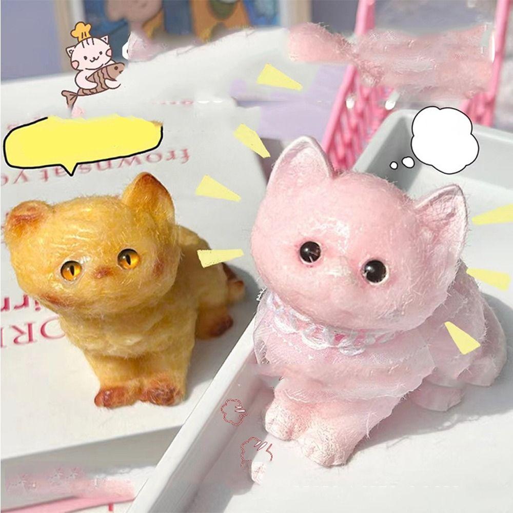 TPR Cat Squeeze Toy Plush Pinch Decompression Toy Interesting Cartoon Fidget Toy  Kids Tricky Doll