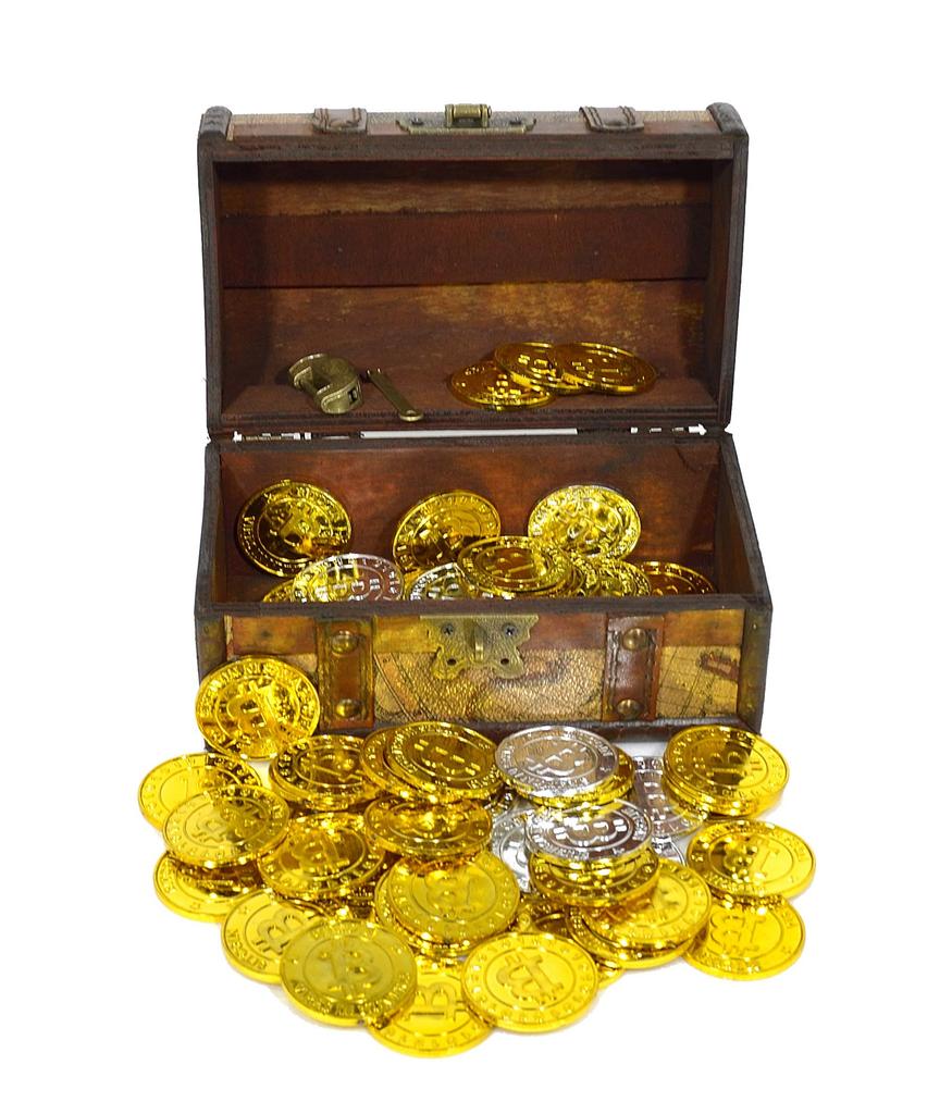 Пиратский сундук с сокровищами, ключ, блестящие золотые монеты, 50 штук, серебряные монеты, набор из 10 штук, оригинальная упаковка KOZIMA MK-4 и