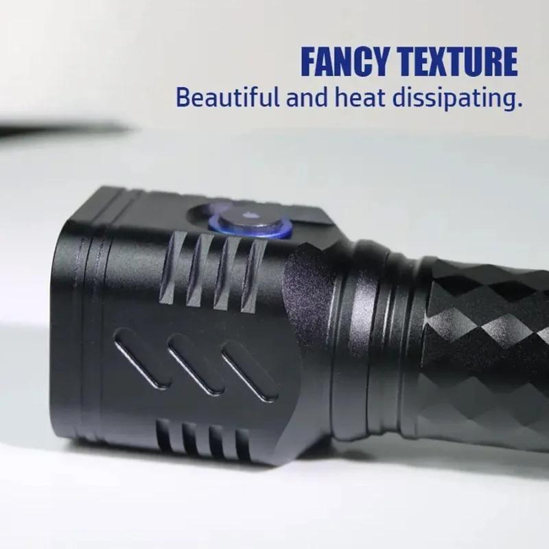 Перезаряжаемый светодиодный фонарик с 3 режимами, быстрая зарядка Type-C, 4 светодиодный фонарь, портативный фонарик для ночной работы и использования в чрезвычайных ситуациях