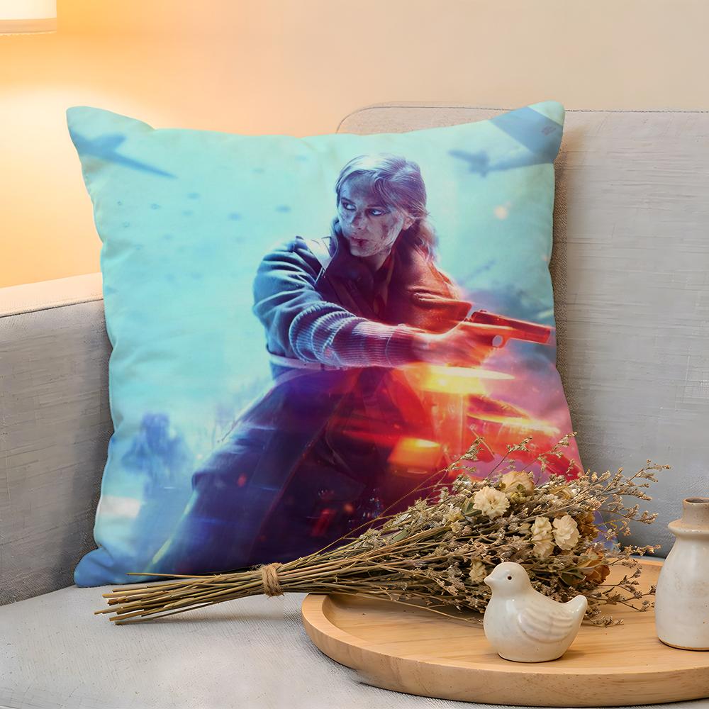 Cushion Cover Linen SkinFriendly Soft Decorative Case For Sofa Home Decor Hot Cool Games BBattlefield Pillow cover