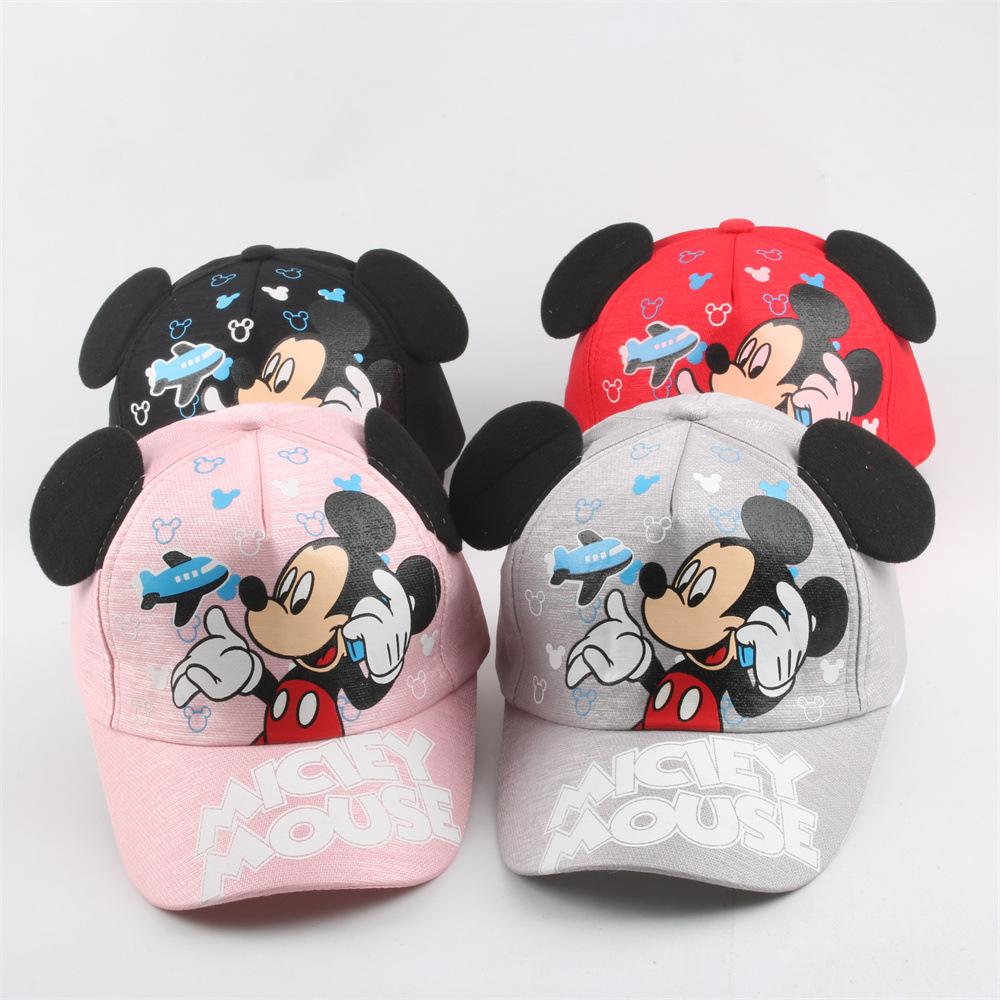 Disney Бейсболка с Микки и Минни, защита от солнца, дышащая, вязаная, для улицы, повседневный стиль, вязаная крючком бейсболка