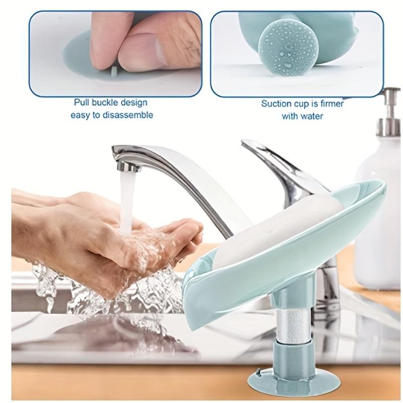1PC Elegant Leaf Soap Holder Drains Powerful Adsorption Enhances Bathroom Decor and Keeps Soap Dry
