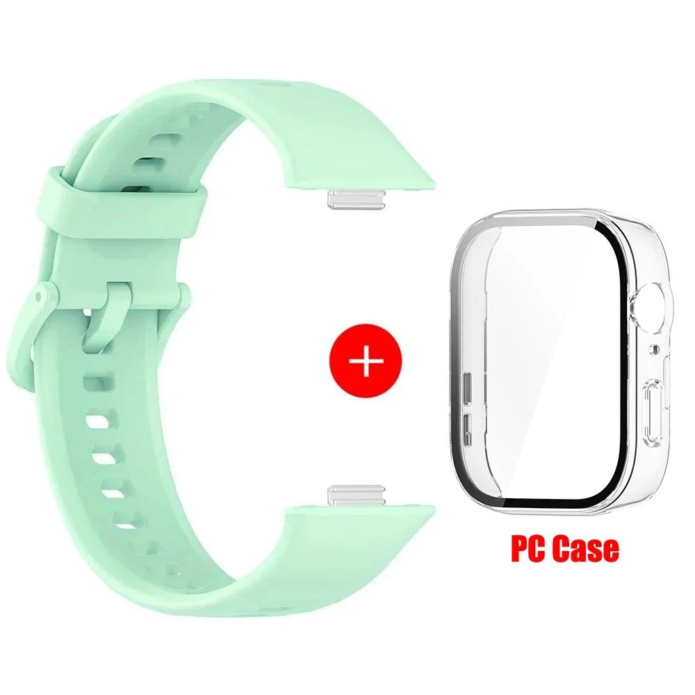 Case+Silicone Band For Huawei Watch Fit 3 Strap Sport Bracelet Tempered Glass Cover Protector for Huawei Fit3 Correa Accessories