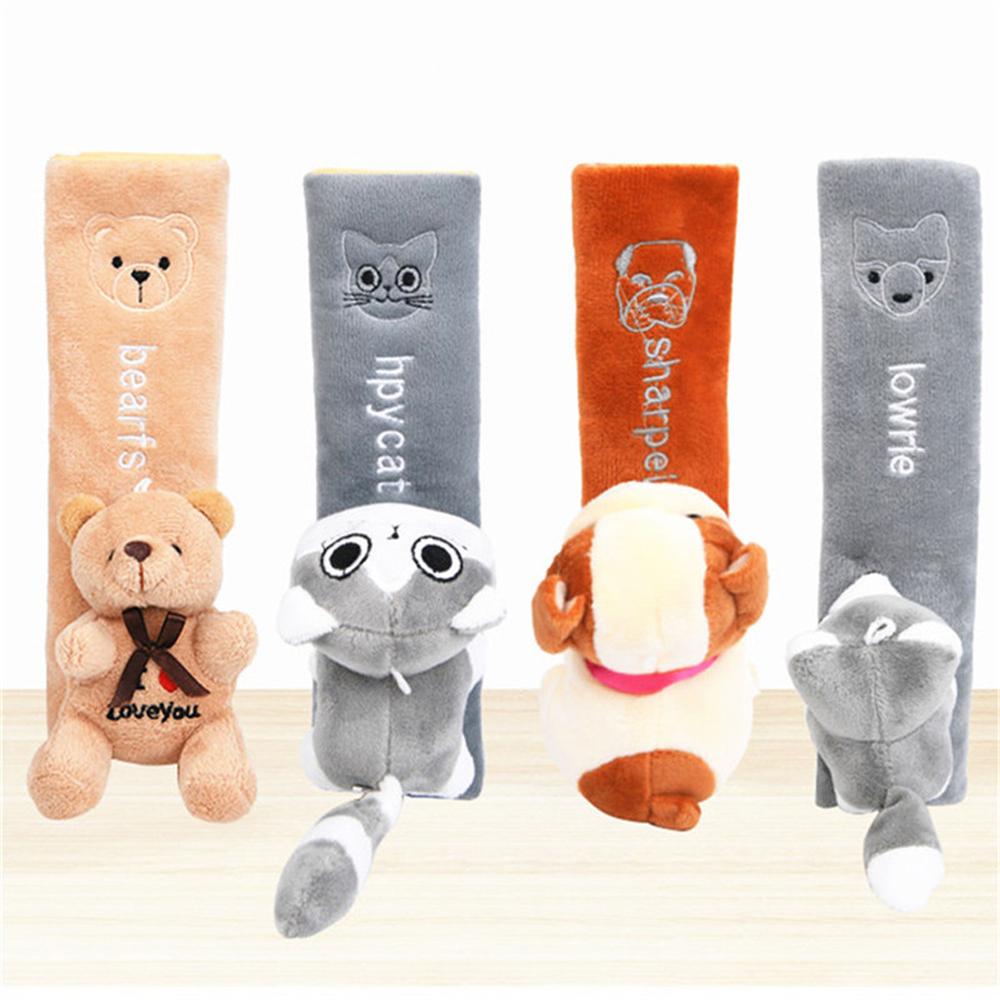 Soft Puppy Seatbelt Cover Animal Auto Seat Belts Covers Plush Shoulder Car Seat Cover Pink Cat