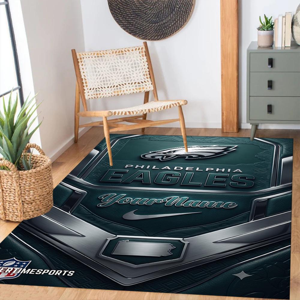 Philadelphia Eagles Customize Text Area Rug Suitable For Balcony Kitchen Dormitory Game Room Antislip Carpet Office Home Decor Spiritual Gift