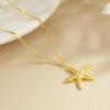 Women's Titanium Steel Gold Star Necklace: Light Luxury, Non-Fading, Perfect for Seaside Vacations