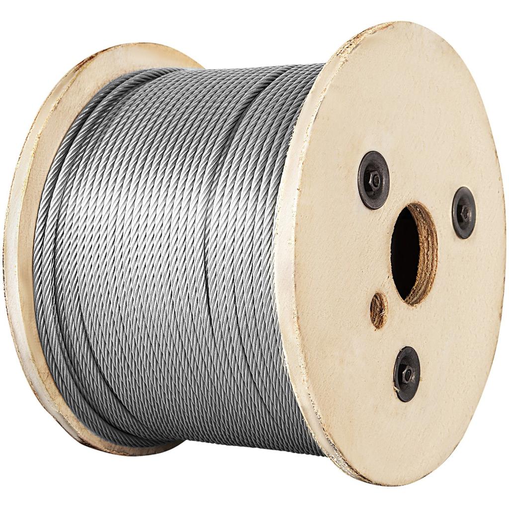 T316 Stainless Steel Cable 1/8" 7x7 Steel Wire Rope Cable 500FT Cable Railing Transport Wire Rope Cable for Railing Decking DIY Balustrade