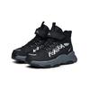 Anta Kids Velcro Fleece Non-Slip Wear-Resistant Warm High-Top Running Shoes Kids Sneakers Black Silver A312146813-1
