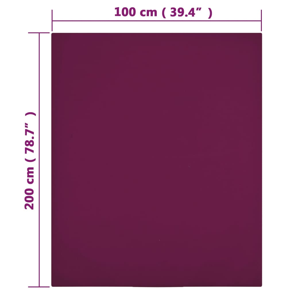 Vidaxl Prześcieradło, Bordowe, 100X200 Cm, Dżersej Bawełniany