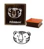 Printtoo Tiger Face Design Clip Art Square Wooden Rubber Stamp Scrap-booking Block-2 X 2