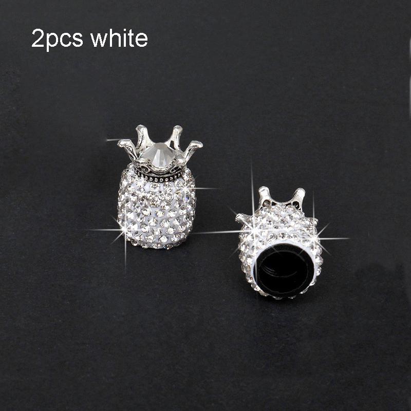 2/4 шт. Блестящие колпачки на ниппель шины автомобиля с бриллиантовой короной, колпачки для обода шины, пылезащитные декоративные универсальные колпачки для мотоцикла, велосипеда