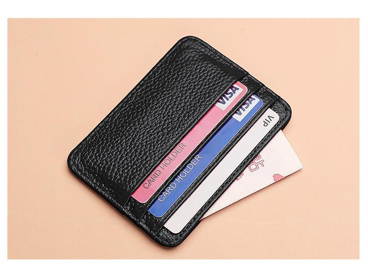 Тонкий держатель для карт из натуральной кожи: Множество слотов для карт, компактный кошелек для монет, кожаный кардхолдер и держатель для водительского удостоверения.