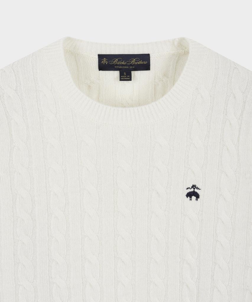 BROOKS BROTHERS [Женский] Шерстяной свитер с косами (слоновая кость) (Bbwrwbf401)