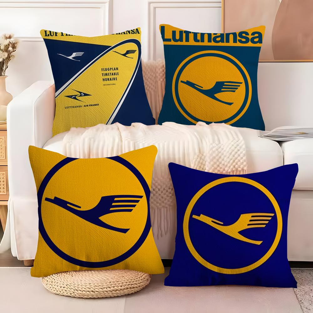 LLufthansaS German Airlines Cushion Cover Pillowcase Ultra Soft Skin Friendly Fabric Cloud Like Comfort Concealed Zipper