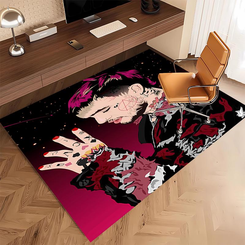 1pc Lil Peep Print Area Rug - Soft, Washable Non-Slip Indoor Mat, Living Room, Home Office Decorative Rug,Office Decorative